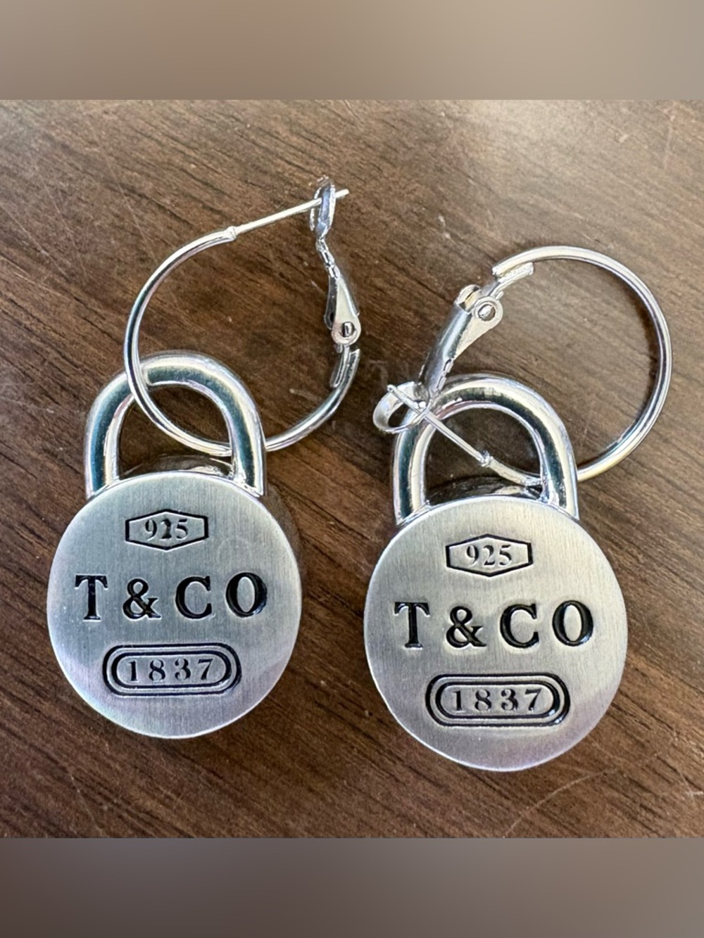T & Co Padlock Hoop Earrings costume jewelry